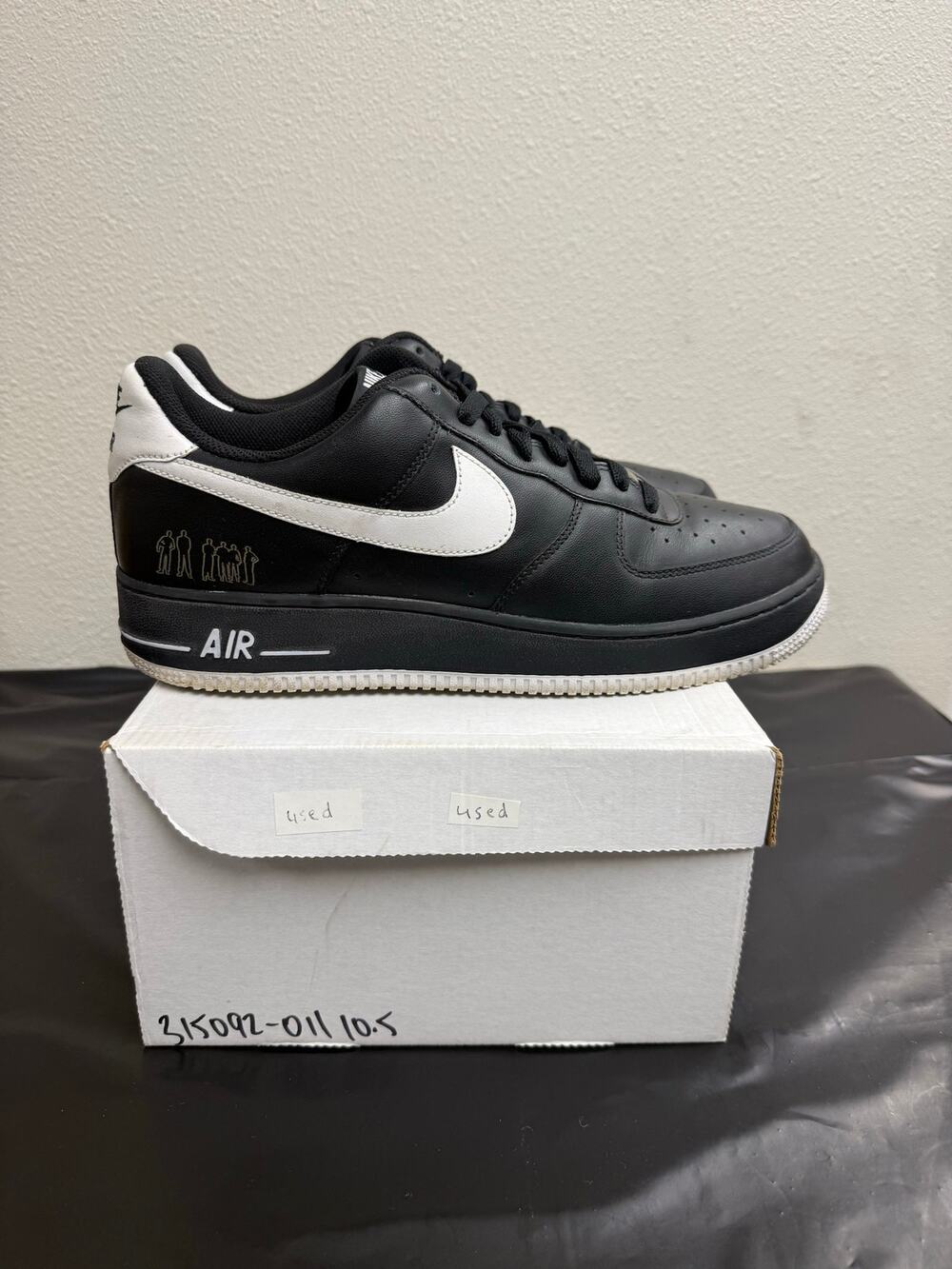 Nike Air Force 1 Low 07 Players Black White 315092-011 Men’s Size 10.5 2006